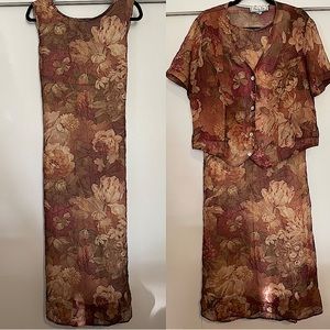 EUC vintage dress with matching shawl